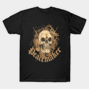 Cool Illustration Skull Peace Soldier T-Shirt